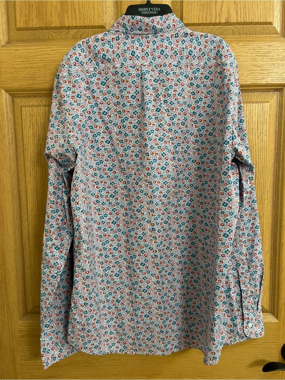 J.Crew Secret Wash Stretch Slim Shirt Ditsy Floral Print Size Large